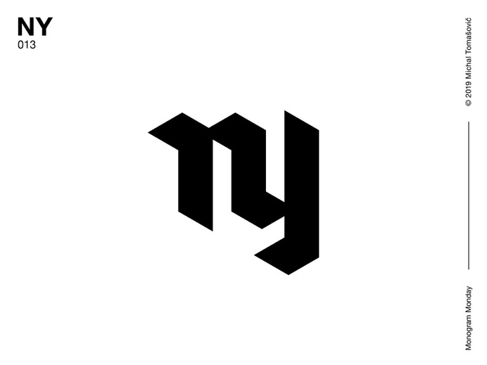 NY Monogram by Michal Tomašovič #monogram #logo #lettermark #design