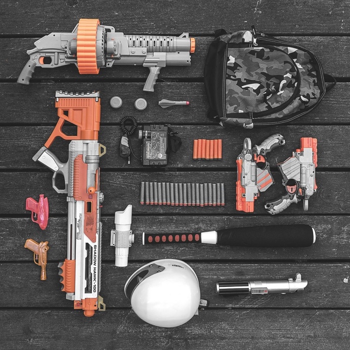 Battle Gear // Toy Guns, #Nerf, #Isometric #Photograph