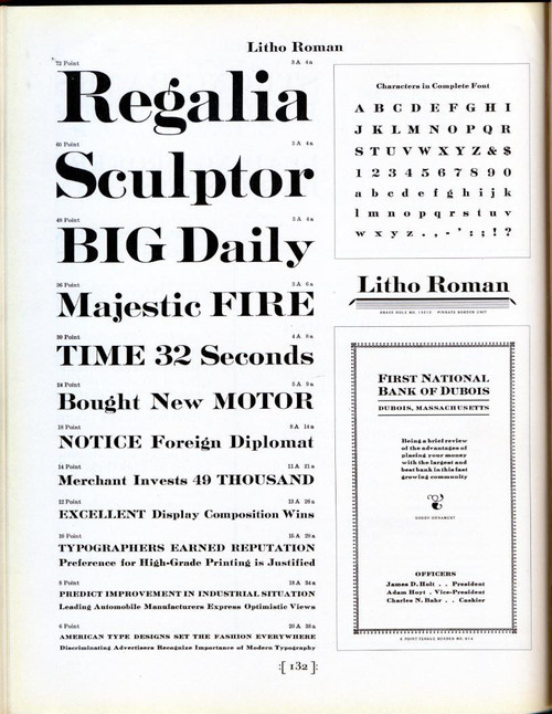 Litho Roman was developed in 1907 by Inland Type Foundry. At least eight variations followed. According to Mac McGrew the design imitated a #typography