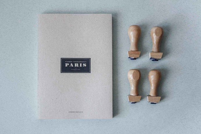 #book #cover #cardboard #stamps #woodstamps #paris #cityguide #guide