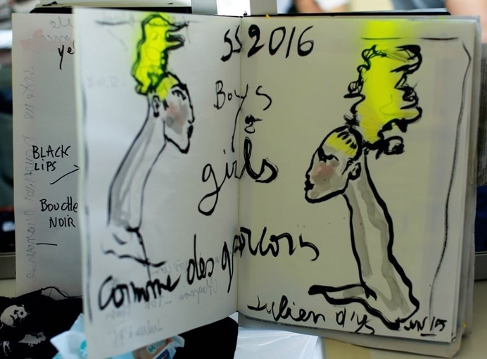 Julien d'Ys sketches for Comme des Garçons Homme Plus SS16