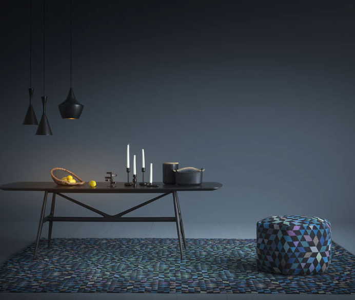 Geometric Pattern Rugs and Poufs by Golran - #textile, #design, #fabrics, #patterns