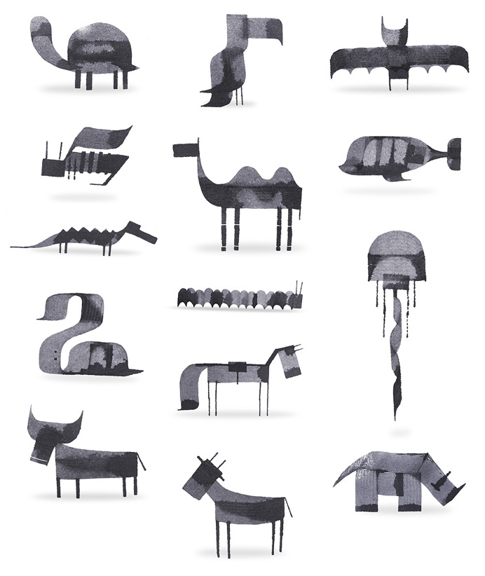 animals, brush, calligraphy, turtle, bat, camel