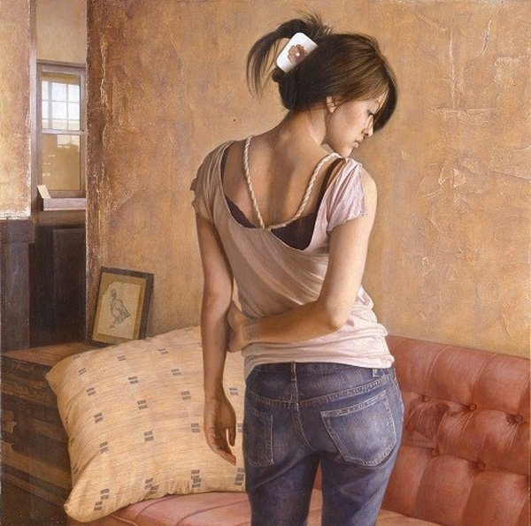 Incredible Detailed Painting Portrait by Osamu Obi #painting #female #artwork #inspirations