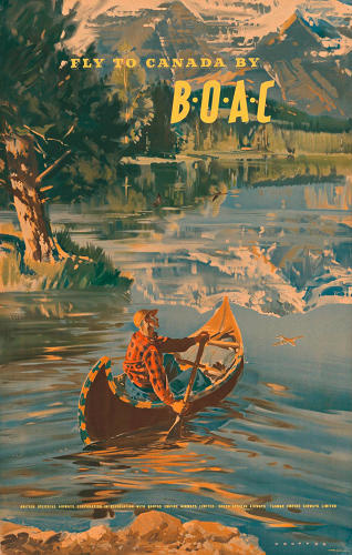 canada, airline, poster, illustration