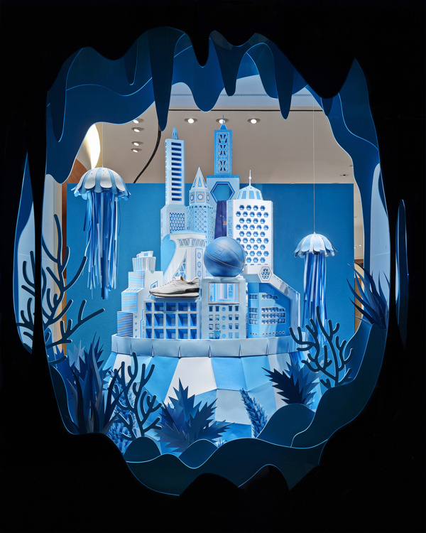 Studio Zim & Zou for Hermes #cut #water #display #out #window #blue