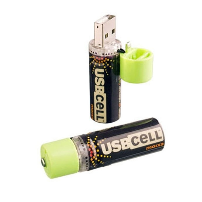 The USB Rechargeable Battery is an AA cell battery recharged by plugging into a USB port #design #rechargeable #battery #product #industrial