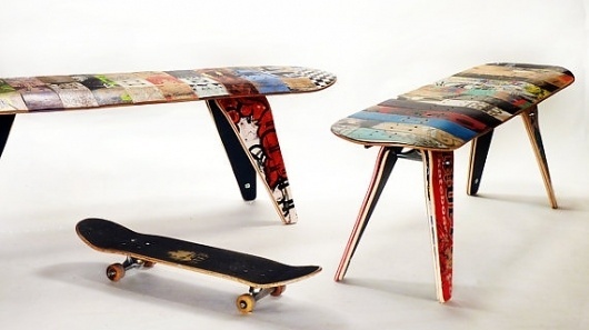 recycled skateboard bench 48 Two seater by deckstool on Etsy #seat #design #bench #product #skateboard