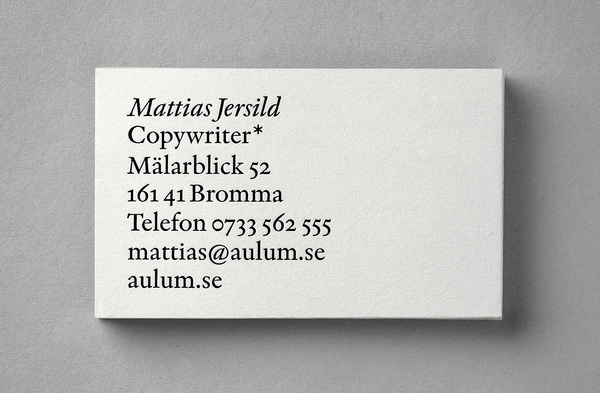 Mattias Jersild by BVD #bvd #businesscard #stationary