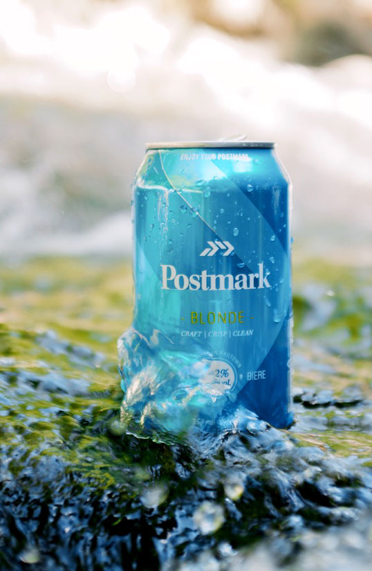 postmark, beer, culture, reflective, bottle, winter, snow, river