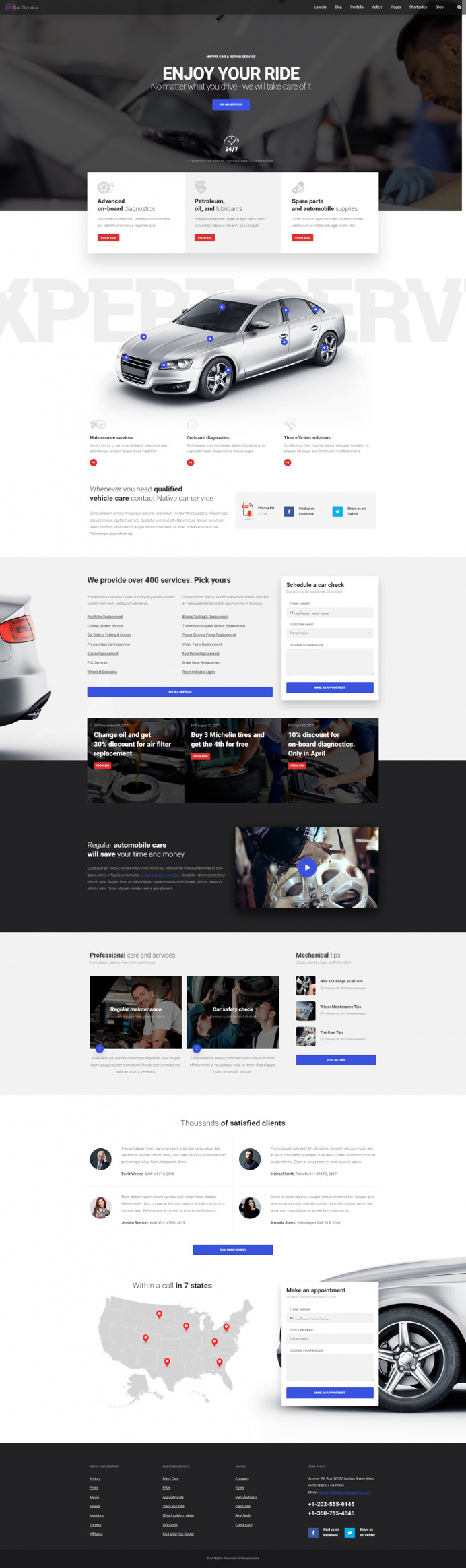 Native – Car Service Landing Page