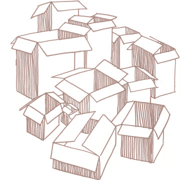 Pack it up, pack it in... #ART #BOXES #CARDBOARD #DRAWING #ILLUSTRATION #MARKER #PACKING #SHARPIE