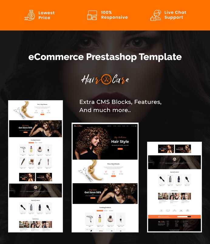 #Hair #Care & #Salon - #Prestashop #Responsive #Theme | #TemplateTrip #eCommerce #Website #Design #Template