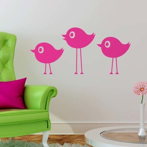 Eclectic Trio of Birds Wall Decal #birds #wall #decals