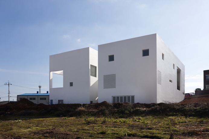 Korean Community Center minimal white architecture house building modern architect rextangle square korea
