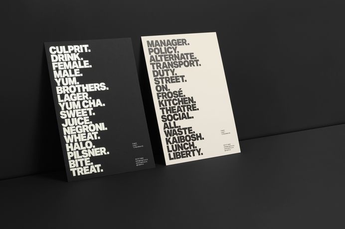 Branding and poster design by Studio South for Auckland bar and restaurant Culprit