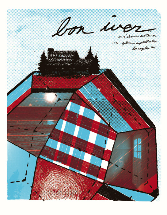 Boss Construction - Bon Iver 2 #gig #screenprint #poster