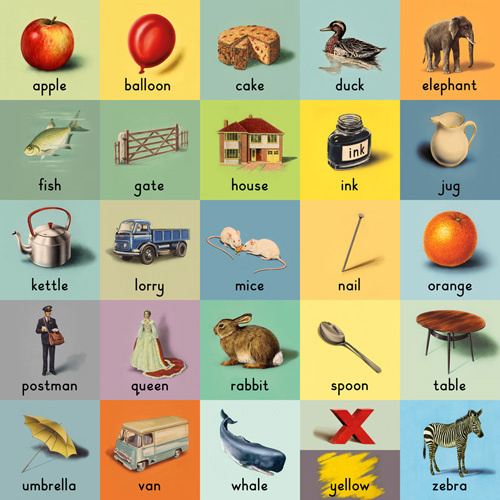 Alphabet Art Print by Ladybird Books Easyart.com #print #design #retro #artprints #vintage #art #bookcover