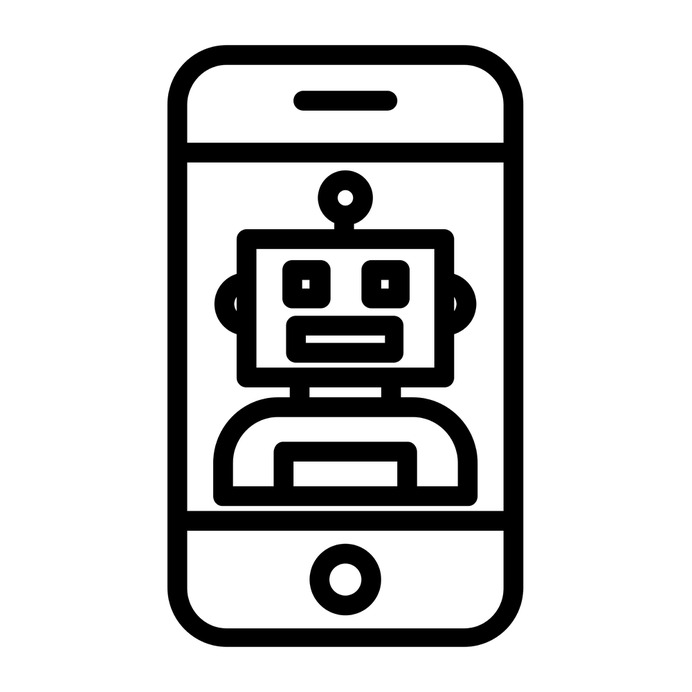 See more icon inspiration related to bot, ui, robotics, robotic, robot, programming, mobile phone, communications, user, smartphone, cellphone and technology on Flaticon.
