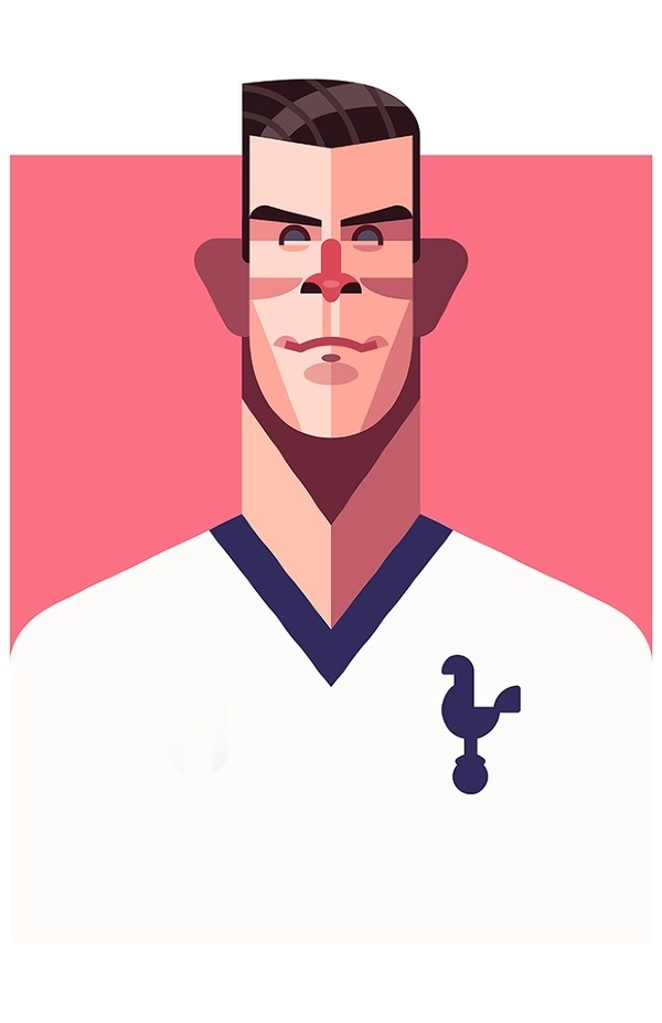 MATCH OF THE DAY Daniel Nyari Graphic Design & Illustration #bale #illustration #gareth #caricature