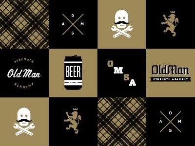 Dribbble - Old Man Strength Academy by Nick Brue #nick brue #old #man #strength #academy #blackgold