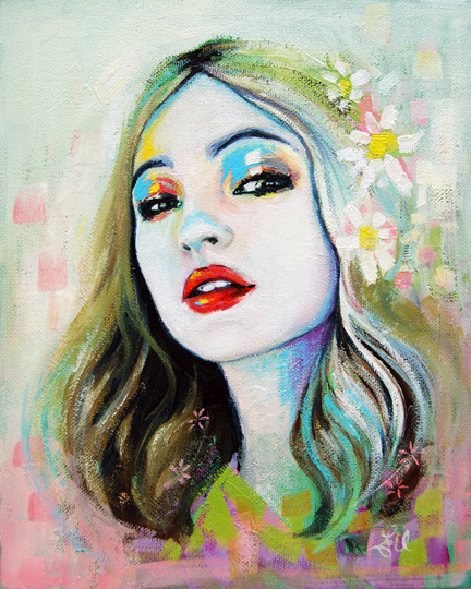 October | oil on canvas board 20cm x 30cm #painting #art #girl