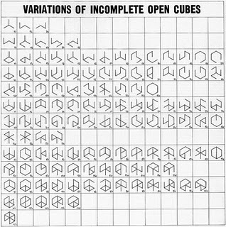 Fifty Two Pieces: Sol Lewitt - Incomplete Open Cubes, 122 All Together Now #lettering #sculpture #lewitt #sol #typograpy