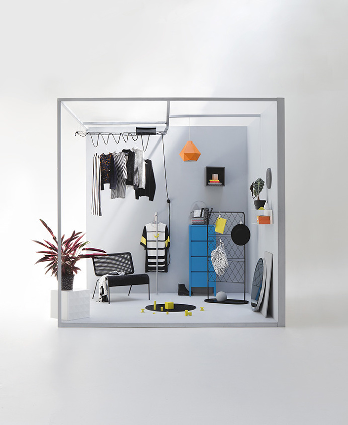 IKEA studio, graphic minimalistic shapes in home furnishing