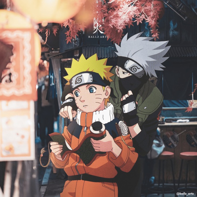 Naruto Uzumaki and Kakashi Hatake
