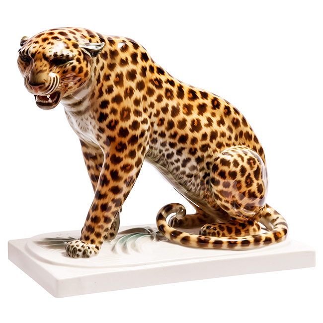 Sitting Leopard - Albert Storch for Schwarzburg #leopard #figure #porcelain