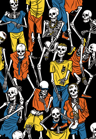 1/2Limited edtition of 30 screen prints, available from Gallery Steinsland Berliner in Stockholm. #illustration #skeleton