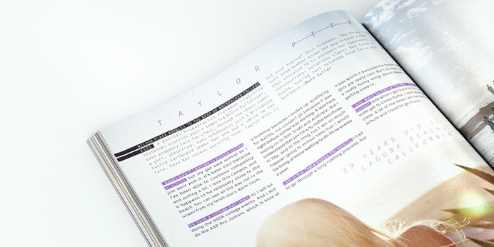 Surfing Magazine Editorial 2012 - Joy Stain #surf #surfing #print #layout #editorial #magazine #typography
