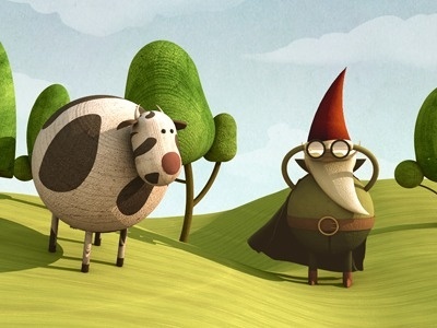 Main dwarf with cow #tale #fairy #design #cow #dwarf #character