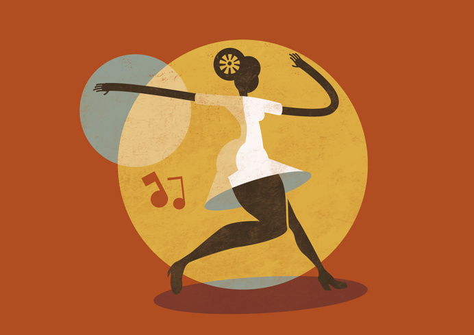 Feel Good Swing Dance School #poster #vintage #swing #lindyhop #illustration #micheletenaglia