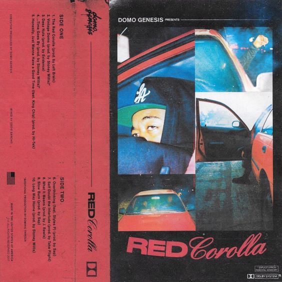 Domo Genesis • Red Corolla #domogenesis #oddfuture #mixtape #coverdesign #photography by ASHLAN GREY #coverart by HENOCK SILESHI @henocksileshi 2017
