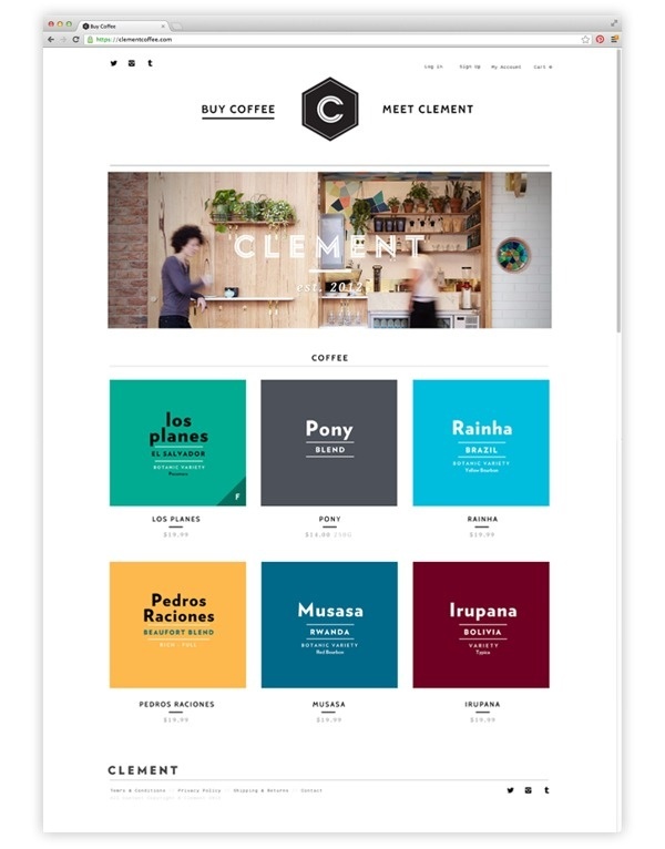 CLEMENT COFFEE #commerce #clean #grid #minimal #webdesign #coffee