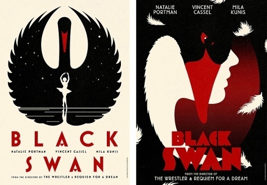 Fonts In Use – Black Swan Movie Posters #swan #black #illustration #mostra #poster #typography