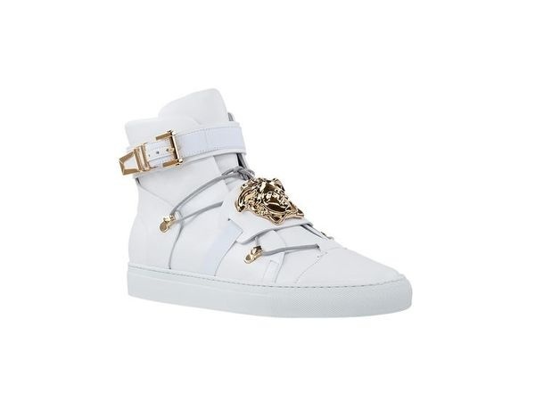 Versace Medusa Hi Top Leather Sneakers. #VersaceSneakers