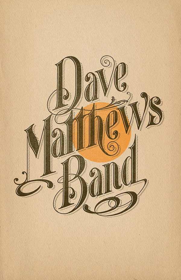 Dave Matthews Band Tour designs #lettering #draw #design #t-shirt #type #hand #typography