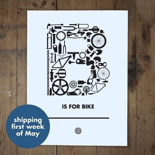 B is for Bike - anthonyoram #screen #print #bike #typography