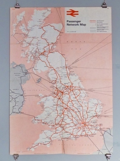 WANKEN - The Blog of Shelby White » 1968 British Railway Passenger Network map #british #map #1960s #rail #vintage