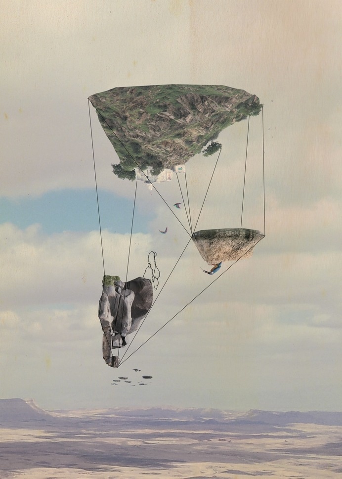 Islands by Tom Reznikov #islands #print #floating #nature #art #poster #collage #mountains