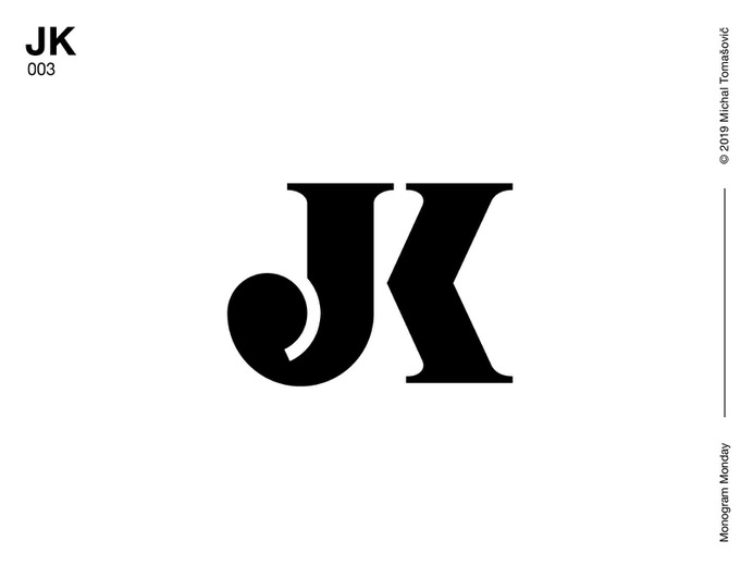 JK Monogram by Michal Tomašovič #monogram #logo #lettermark #design
