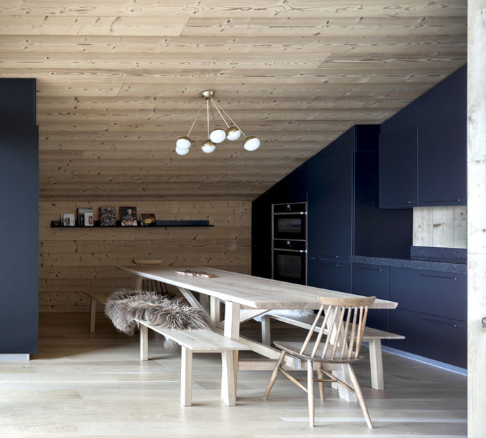 Trendy Alpine Cottage by Studio Razavi - InteriorZine