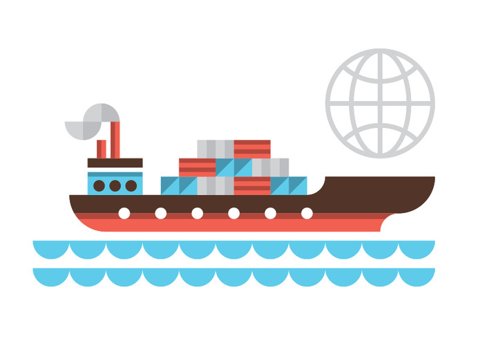 UPS #icon #global #iconic #illustration #ship #maritime #delievery