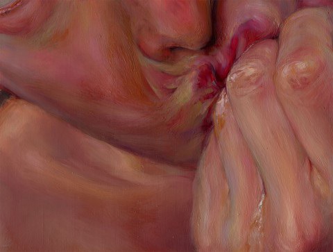 Pucker, 2007, oil on linen, 6.5 x 8.5 inches
