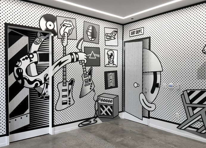 Outstanding murals by Dave Arcade - NICKELODEON WEST COAST + GAME ROOM