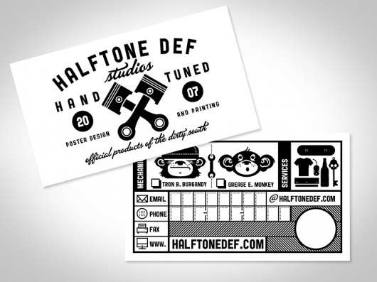 HALFTONE DEF STUDIOS – 100% Hand Tuned Design & Prints, The Dirty South – Jacksonville, Florida. » Identity #business #branding #design #graphic #identity #cards