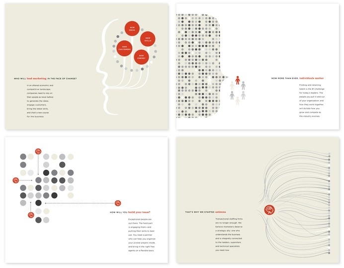 capabilities piece for antenna, by wdw #marketing #print #corporate #illustration #layout #typography