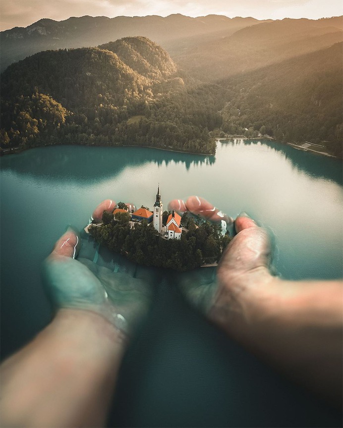 I got the whole island in my hands . (drone shot of Bled by @10.larisa , edited by me) . . . #enter_imagination #launchdsigns #creativemobs #xceptionaledits #digitalart #depthobsessed #theuniversalart #art_spotlight #creativitychasers #droneart #thegraphicspr0ject #visualgrams #manipulationteam #electric_shotz #creativemobs #globe_visuals #visualscollective #gallery_legit #edit_grams #djicreator #dronegram #creative_ace #learn_photoshop by @sibmount